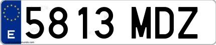 Ejemplo de matrícula española 5813 MDZ