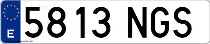 Ejemplo de matrícula española 5813 NGS