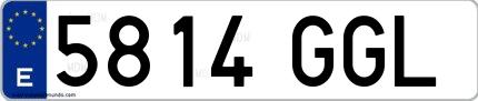 Ejemplo de matrícula española 5814 GGL