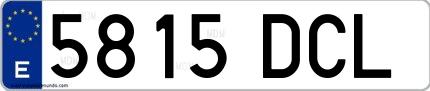 Ejemplo de matrícula española 5815 DCL