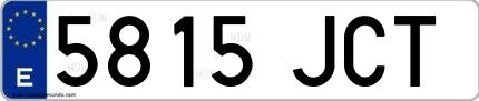 Ejemplo de matrícula española 5815 JCT