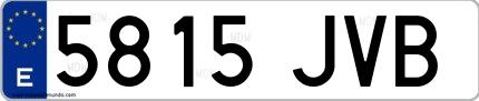 Ejemplo de matrícula española 5815 JVB
