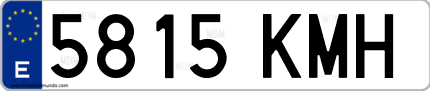Ejemplo de matrícula de coche ordinaria 5815 KMH