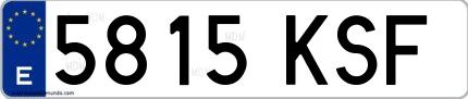 Ejemplo de matrícula española 5815 KSF