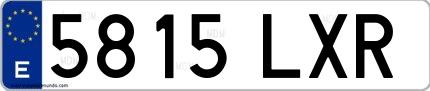 Ejemplo de matrícula española 5815 LXR