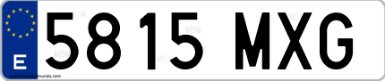 Ejemplo de matrícula de coche ordinaria 5815 MXG