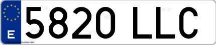 Ejemplo de matrícula española 5820 LLC