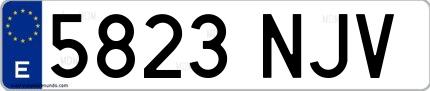 Ejemplo de matrícula española 5823 NJV