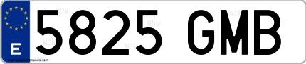 Ejemplo de matrícula española 5825 GMB
