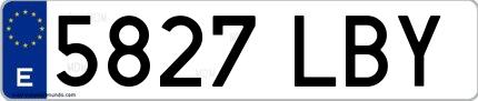 Ejemplo de matrícula española 5827 LBY