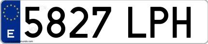 Ejemplo de matrícula española 5827 LPH