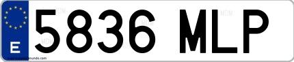Ejemplo de matrícula española 5836 MLP