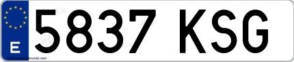 Ejemplo de matrícula española 5837 KSG