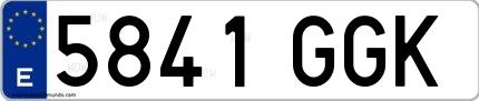 Ejemplo de matrícula española 5841 GGK