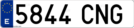 Ejemplo de matrícula de coche ordinaria 5844 CNG
