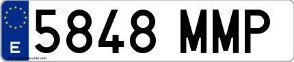 Ejemplo de matrícula española 5848 MMP