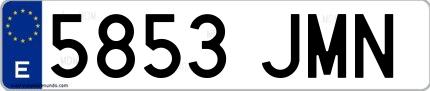 Ejemplo de matrícula española 5853 JMN