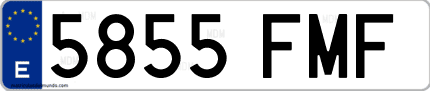 Ejemplo de matrícula de coche ordinaria 5855 FMF