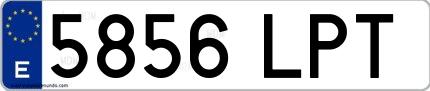 Ejemplo de matrícula española 5856 LPT