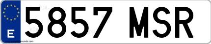 Ejemplo de matrícula española 5857 MSR