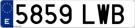 Ejemplo de matrícula española 5859 LWB