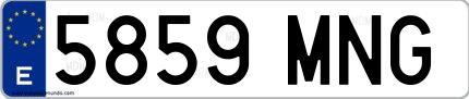 Ejemplo de matrícula española 5859 MNG