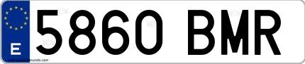 Ejemplo de matrícula española 5860 BMR
