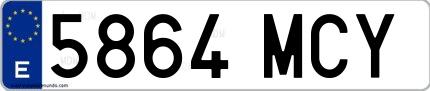 Ejemplo de matrícula española 5864 MCY