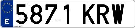 Ejemplo de matrícula española 5871 KRW