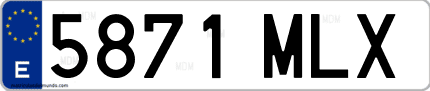 Ejemplo de matrícula de coche ordinaria 5871 MLX