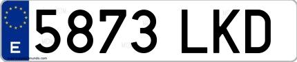 Ejemplo de matrícula española 5873 LKD
