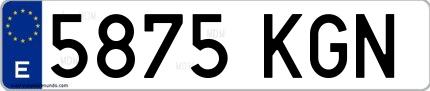 Ejemplo de matrícula española 5875 KGN