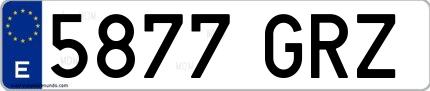 Ejemplo de matrícula española 5877 GRZ