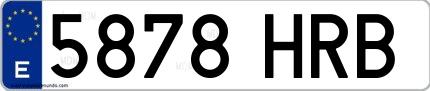 Ejemplo de matrícula española 5878 HRB