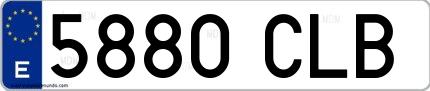 Ejemplo de matrícula española 5880 CLB