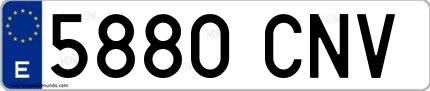 Ejemplo de matrícula española 5880 CNV