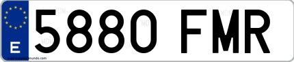 Ejemplo de matrícula española 5880 FMR