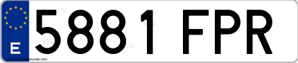 Ejemplo de matrícula de coche ordinaria 5881 FPR