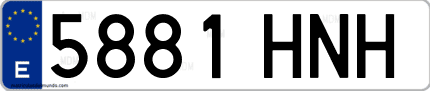 Ejemplo de matrícula de coche ordinaria 5881 HNH