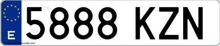 Ejemplo de matrícula española 5888 KZN