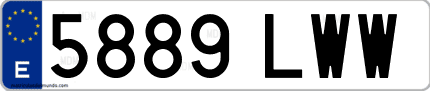 Ejemplo de matrícula de coche ordinaria 5889 LWW