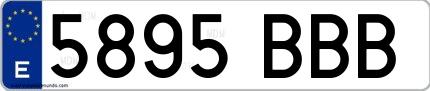 Ejemplo de matrícula española 5895 BBB