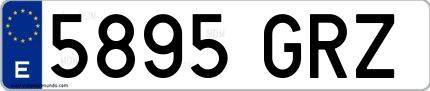 Ejemplo de matrícula española 5895 GRZ