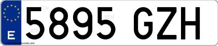 Ejemplo de matrícula española 5895 GZH