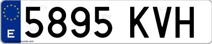 Ejemplo de matrícula española 5895 KVH