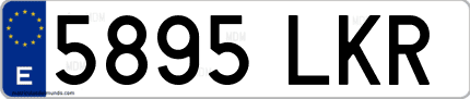 Ejemplo de matrícula de coche ordinaria 5895 LKR