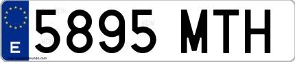 Ejemplo de matrícula española 5895 MTH
