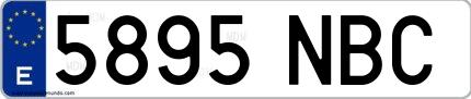 Ejemplo de matrícula española 5895 NBC