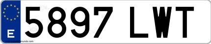 Ejemplo de matrícula española 5897 LWT