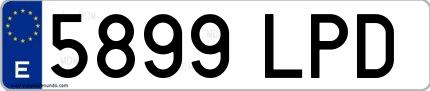 Ejemplo de matrícula española 5899 LPD